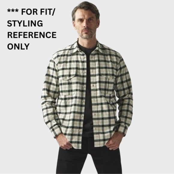 Filson Alakan Guide Shirt Mens XL Black White Plaid Button Down Flannel - Picture 1 of 4